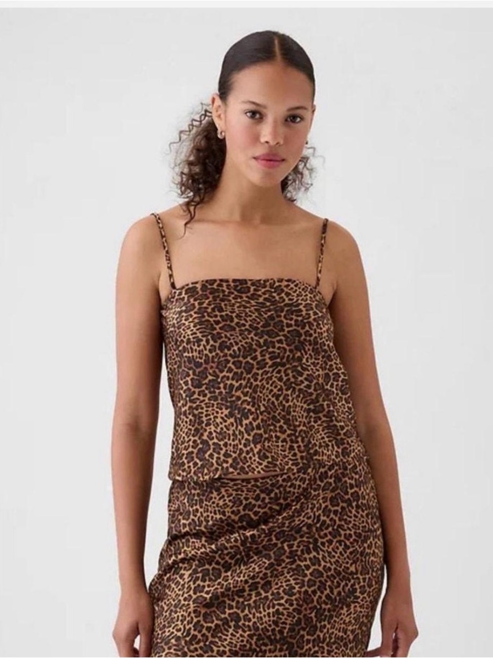 GAP leopard satin skirt and tank